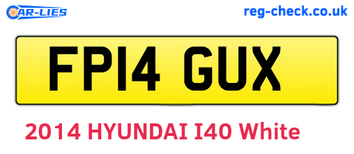 FP14GUX are the vehicle registration plates.