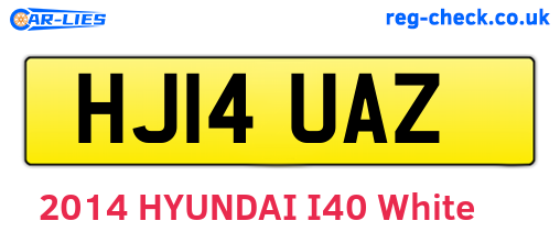 HJ14UAZ are the vehicle registration plates.