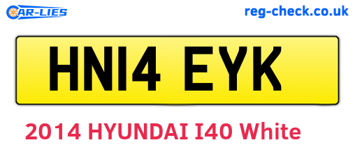 HN14EYK are the vehicle registration plates.