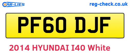 PF60DJF are the vehicle registration plates.