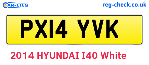 PX14YVK are the vehicle registration plates.