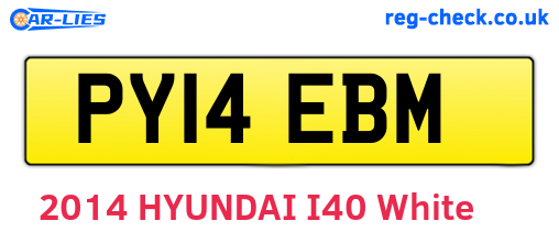 PY14EBM are the vehicle registration plates.