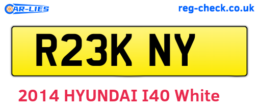 R23KNY are the vehicle registration plates.