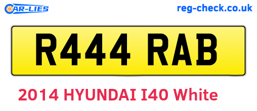 R444RAB are the vehicle registration plates.
