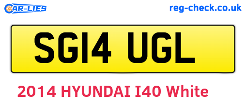 SG14UGL are the vehicle registration plates.