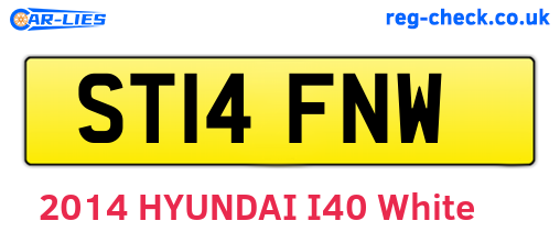 ST14FNW are the vehicle registration plates.