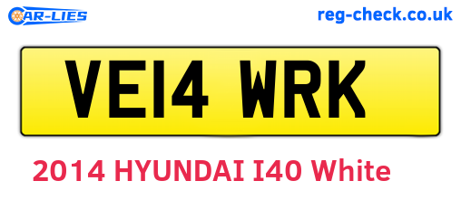 VE14WRK are the vehicle registration plates.