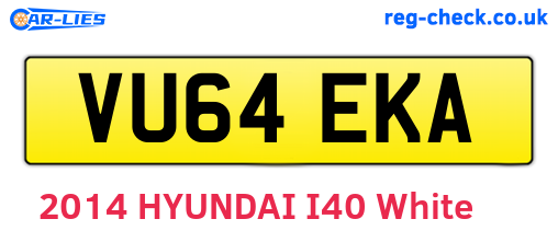 VU64EKA are the vehicle registration plates.