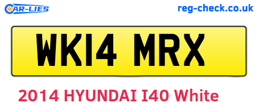 WK14MRX are the vehicle registration plates.
