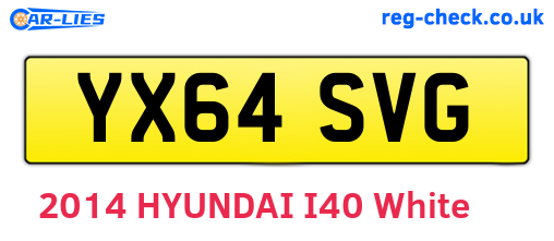 YX64SVG are the vehicle registration plates.