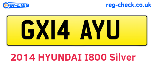 GX14AYU are the vehicle registration plates.