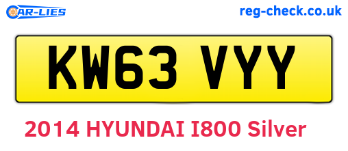 KW63VYY are the vehicle registration plates.