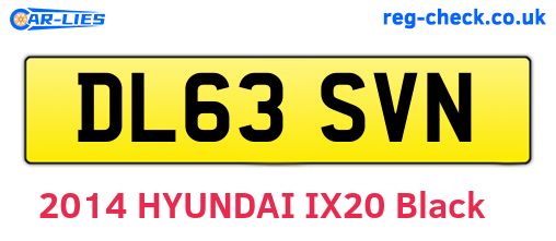 DL63SVN are the vehicle registration plates.