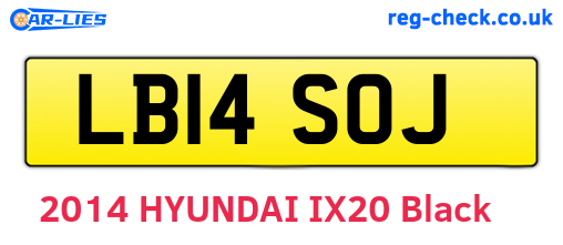 LB14SOJ are the vehicle registration plates.