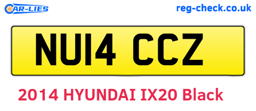NU14CCZ are the vehicle registration plates.