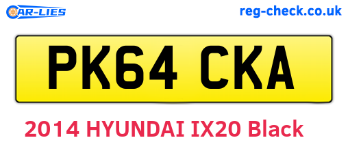 PK64CKA are the vehicle registration plates.