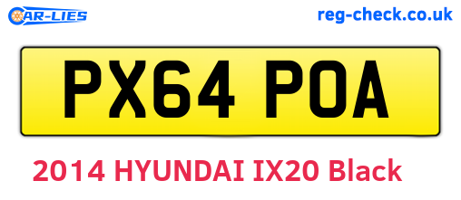 PX64POA are the vehicle registration plates.