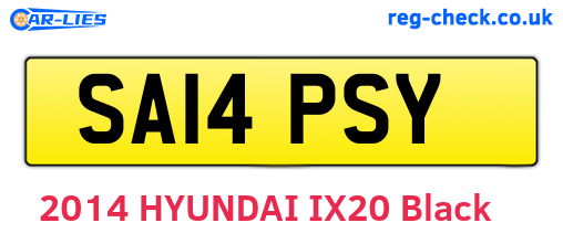 SA14PSY are the vehicle registration plates.