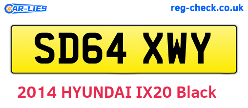 SD64XWY are the vehicle registration plates.