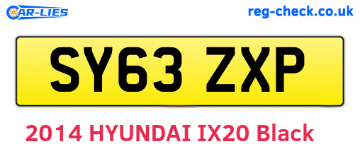 SY63ZXP are the vehicle registration plates.