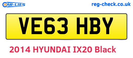 VE63HBY are the vehicle registration plates.