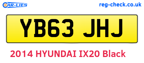 YB63JHJ are the vehicle registration plates.