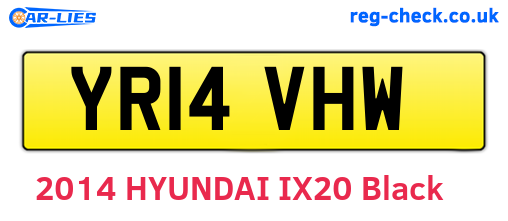 YR14VHW are the vehicle registration plates.