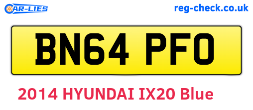 BN64PFO are the vehicle registration plates.