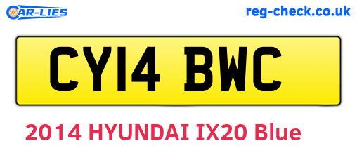 CY14BWC are the vehicle registration plates.
