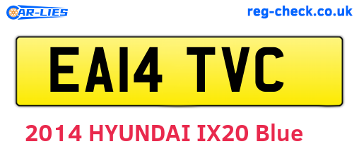 EA14TVC are the vehicle registration plates.