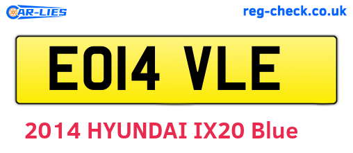 EO14VLE are the vehicle registration plates.
