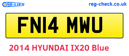 FN14MWU are the vehicle registration plates.