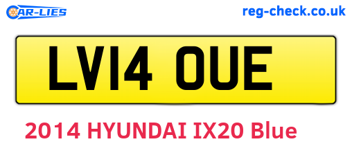 LV14OUE are the vehicle registration plates.