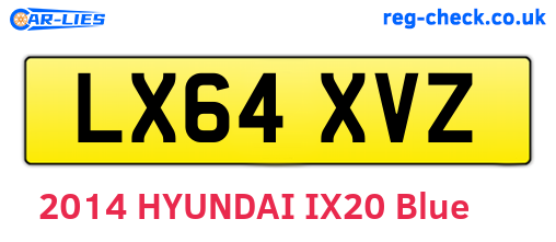 LX64XVZ are the vehicle registration plates.