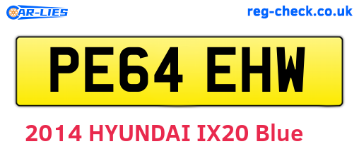 PE64EHW are the vehicle registration plates.
