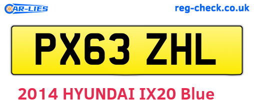 PX63ZHL are the vehicle registration plates.