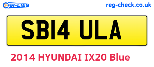SB14ULA are the vehicle registration plates.