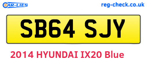 SB64SJY are the vehicle registration plates.