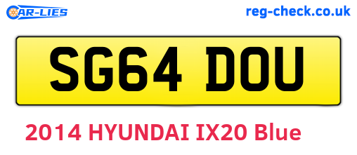 SG64DOU are the vehicle registration plates.