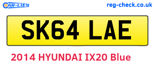 SK64LAE are the vehicle registration plates.