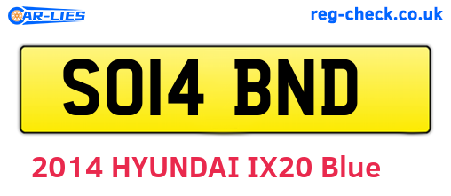 SO14BND are the vehicle registration plates.