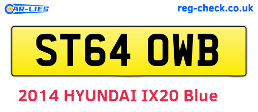 ST64OWB are the vehicle registration plates.