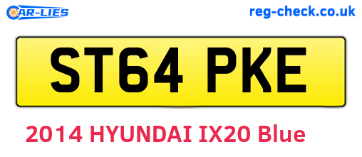 ST64PKE are the vehicle registration plates.