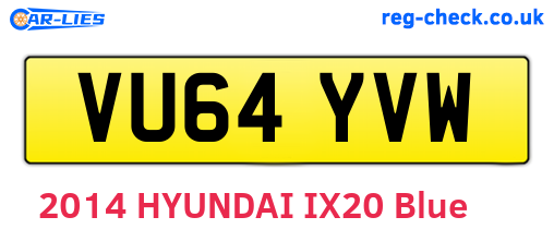 VU64YVW are the vehicle registration plates.