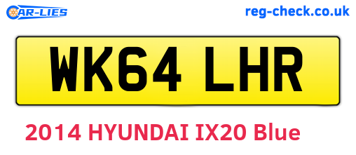 WK64LHR are the vehicle registration plates.