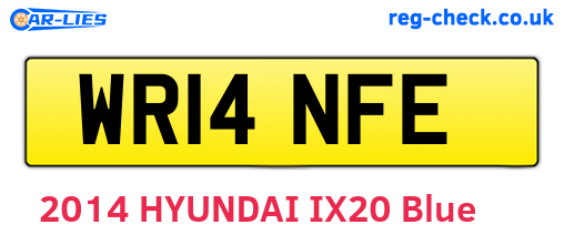 WR14NFE are the vehicle registration plates.