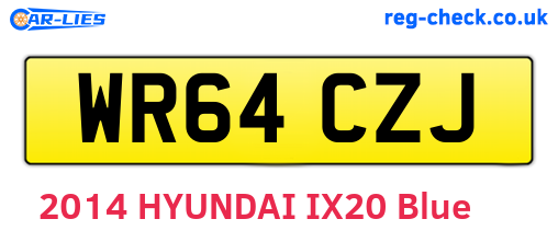 WR64CZJ are the vehicle registration plates.