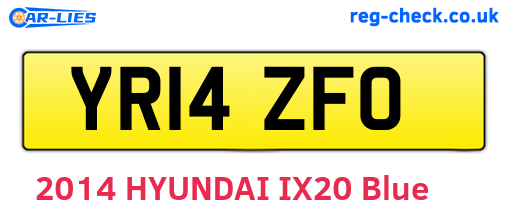 YR14ZFO are the vehicle registration plates.