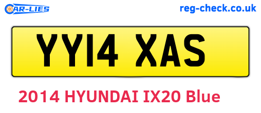 YY14XAS are the vehicle registration plates.