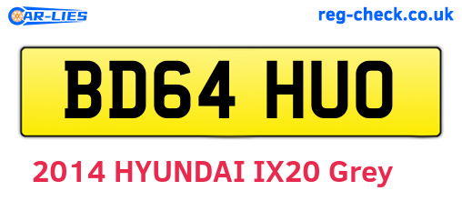 BD64HUO are the vehicle registration plates.